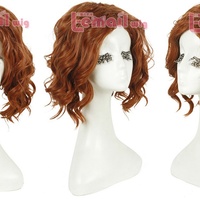 Brown Synthetic Short Curly Avengers Wig - Thumbnail 1