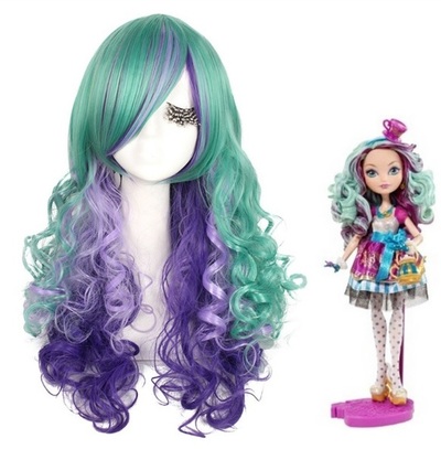 Green Rainbow Purple Cosplay Wig