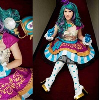 Green Rainbow Purple Cosplay Wig - Thumbnail 3