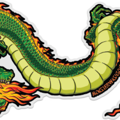 Green dragon sticker (soap bottle not included)