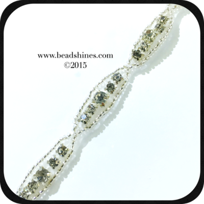 Diamond oval crystal trim