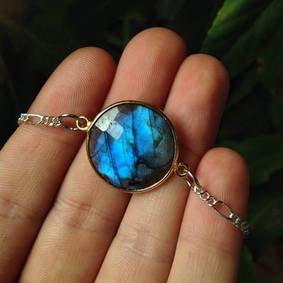 Blue labradorite choker necklace