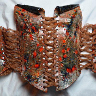 Lava male wearable ceramic corset by: nicole moan 
