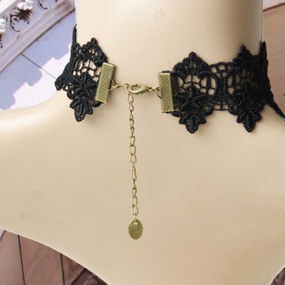 Black lace goth victorian lolita choker necklace