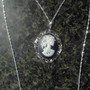 Sterling Silver Black Gothic Lolita Skull Cameo Necklace-1
