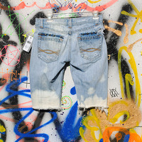 Bleached & Studded Cutoff Abercrombie Shorts - Thumbnail 4
