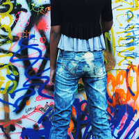 Bleached Jeans - Thumbnail 1