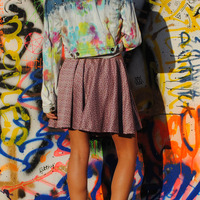 Tie-dye & Studded Cropped Jacket - Thumbnail 3
