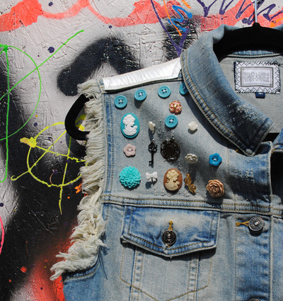 Cameo & Leather Vest