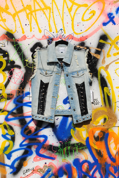 Plastic & Leather Studded Vest