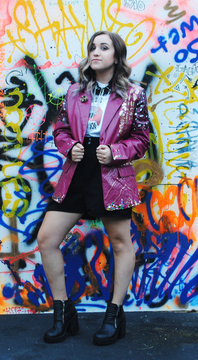 Grandma's Acid Trip Pink Leather Jacket