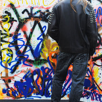 Brown Leather Bomber Jacket - Thumbnail 3