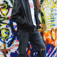 Brown Leather Bomber Jacket - Thumbnail 1