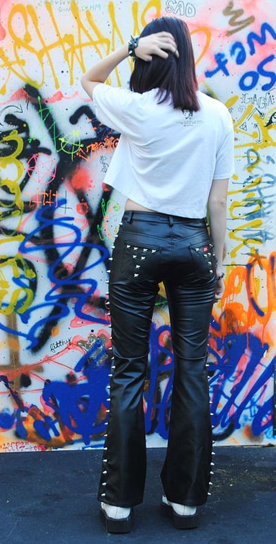 Vintage Miss Sixty Faux Leather Spiked Pants