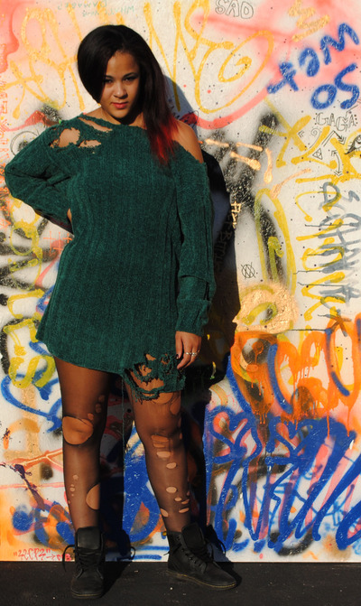 Shredded Vintage "Cobain" Sweater Dress