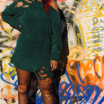 Shredded Vintage "Cobain" Sweater Dress