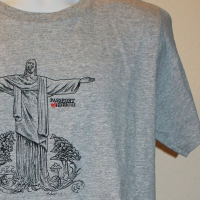 Passport 2 freedom mens grey redeemer statue tee 