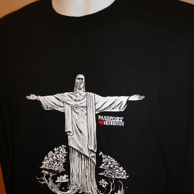 Passport 2 freedom mens black redeemer statue tee 