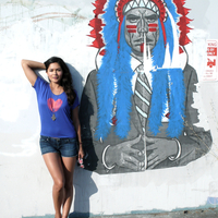 Passport 2 Freedom Womens Blue Fingerprintheart Tee - Thumbnail 2