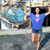 Passport 2 Freedom Womens Blue Fingerprintheart Tee - Thumbnail 4