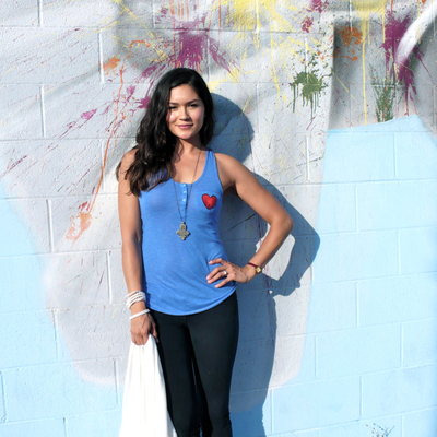 Passport 2 freedom womens blue fingerprintheart patch tank top