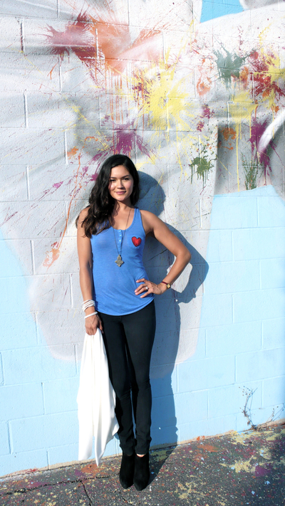 Passport 2 freedom womens blue fingerprintheart patch tank top