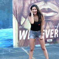 Passport 2 Freedom Womens Black Fingerheartprint pocket Top (back in stock) - Thumbnail 1