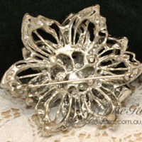 Crystal Rhinestone Layer Flower Wedding Cake Brooch Pin - Thumbnail 1