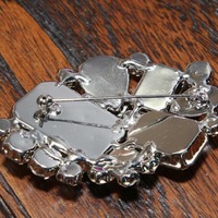 Rhinestone Crystal Bridal Wedding Dress Wedding Vintage Glass Brooch Pin - Thumbnail 1