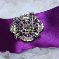 Rhinestone Crystal Bridal Wedding Dress Wedding Vintage Sqaure Brooch Pin - Thumbnail 1