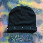 Black Studded Beanie-1