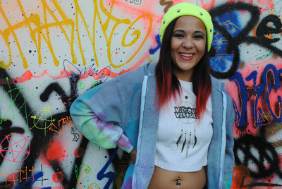 Highlighter Yellow Studded Beanie