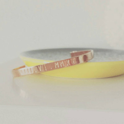 Roman numeral bracelet in rose gold
