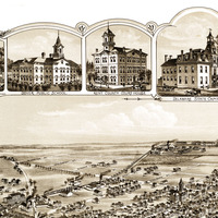 Dover, Delaware in 1885 - Bird's Eye View, Aerial, Panorama, Vintage, Antique, Reproduction, Giclée, Fine Art, History - Thumbnail 2