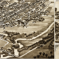 Dover, Delaware in 1885 - Bird's Eye View, Aerial, Panorama, Vintage, Antique, Reproduction, Giclée, Fine Art, History - Thumbnail 3