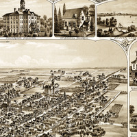 Dover, Delaware in 1885 - Bird's Eye View, Aerial, Panorama, Vintage, Antique, Reproduction, Giclée, Fine Art, History - Thumbnail 4