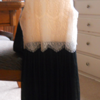 Lace Cream and Black Dress