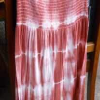 Strapless Orange Tie Dye Dress