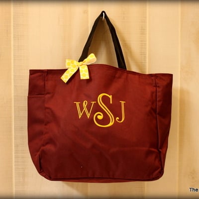 Soild monogram tote bag - 20 colors