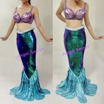 PW149 WALKABLE mermaid tail Ariel skirt sequins