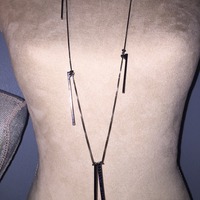Long black chain with multiple dangling pendants - Thumbnail 1