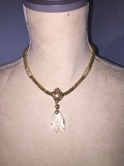Short Chain with Crystal Pendant