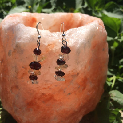 Garnet x citrine earrings
