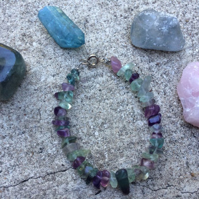 Fluorite bracelet with clasps
