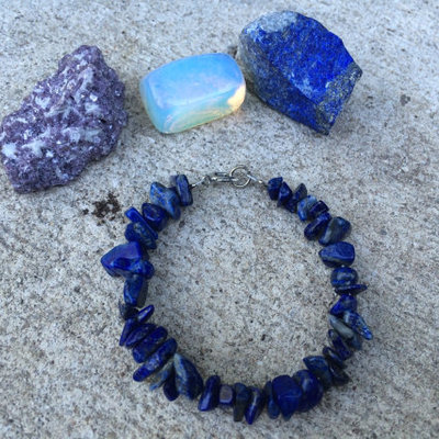 Lapis lazuli bracelet with clasps - Thumbnail 3