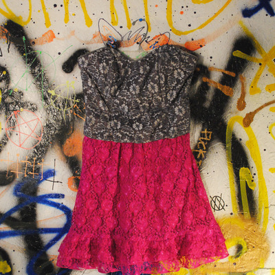 Multi-colored lace corset dress - Thumbnail 1