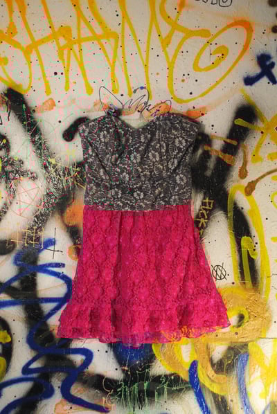 Multi-Colored Lace Corset Dress