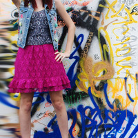 Multi-Colored Lace Corset Dress - Thumbnail 3