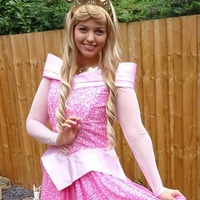 P340 COSPLAY Dress Princess sleeping beauty pink Costume Aurora women adult park - Thumbnail 2