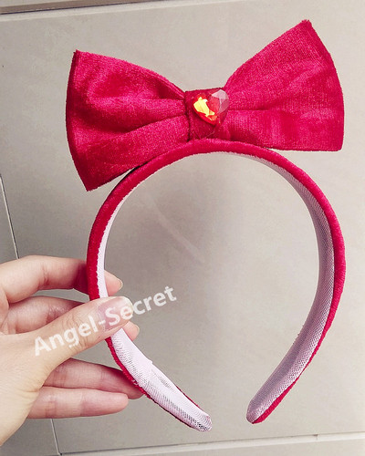 HB13 red Halloween snow white Princess Cosplay hair band Tiara bow VELVET